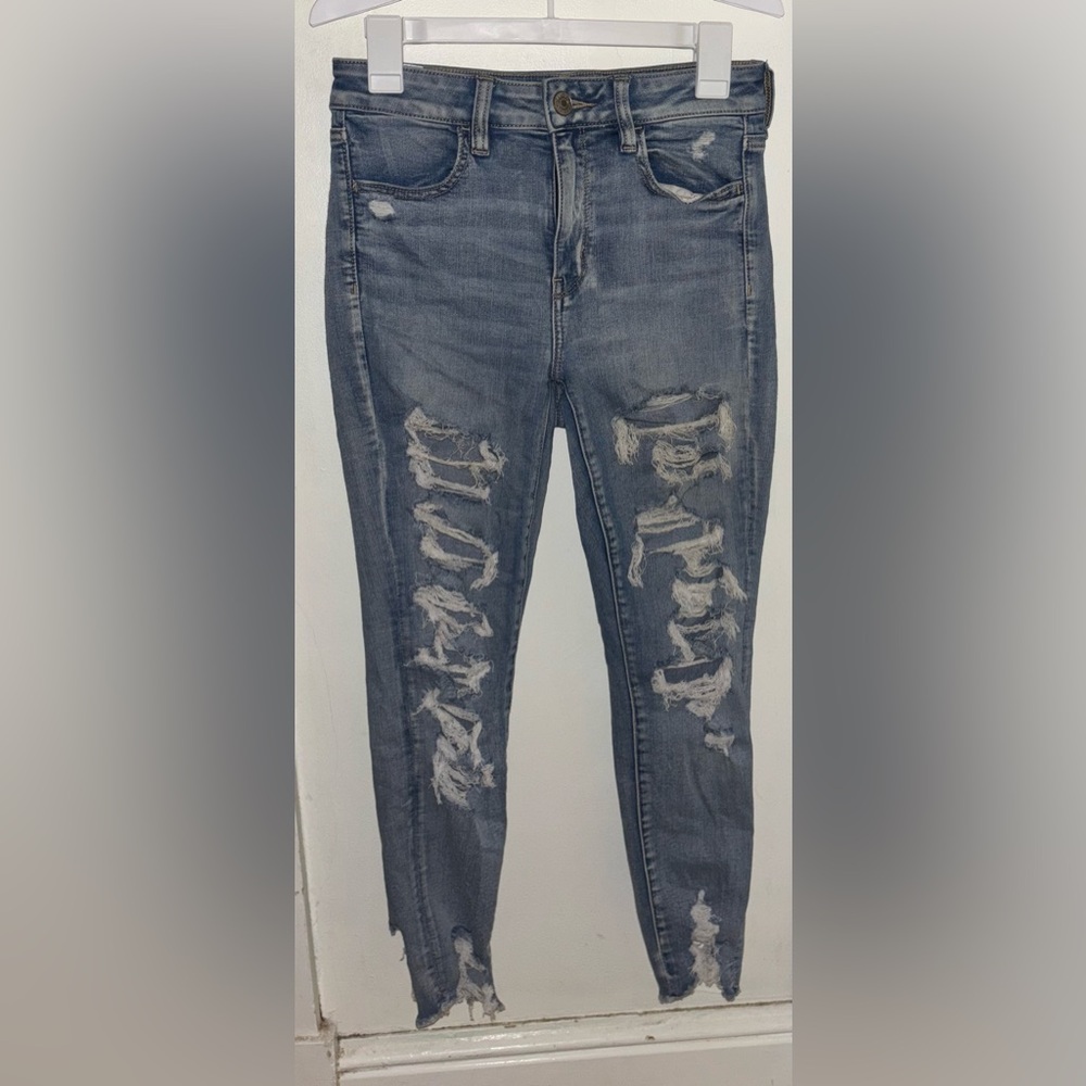Stylish Distressed Blue Jeans for Women